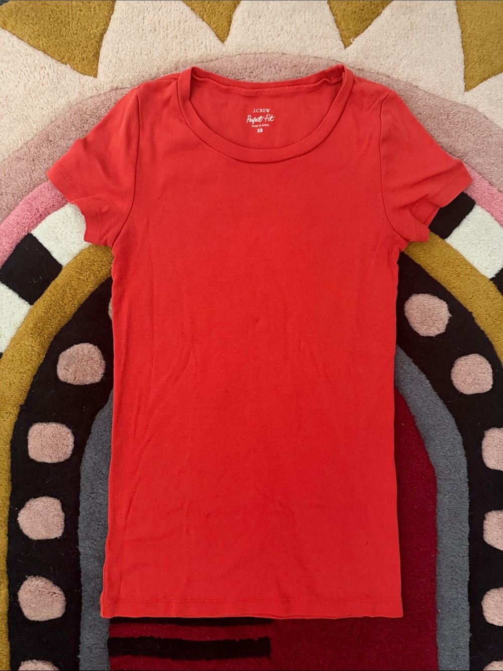 J. Crew orange Perfect Fit short sleeve tee t-shirt size XS